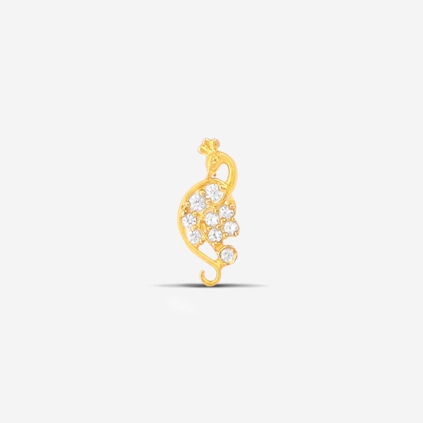 Peacock Curl Nose pin