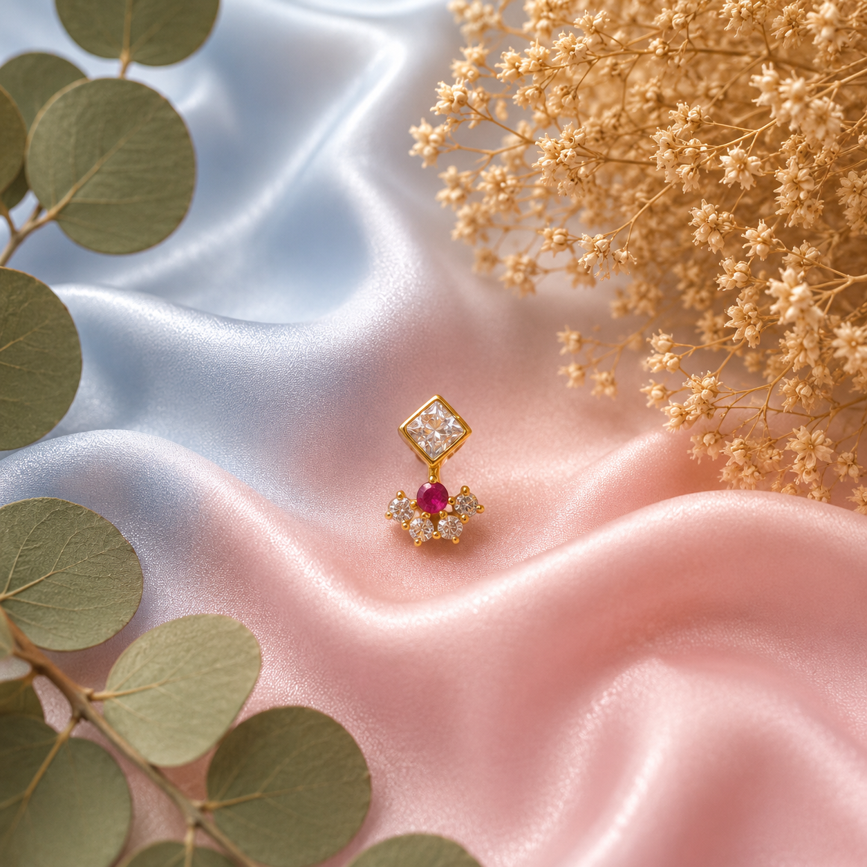 Liora Nose Pin [pink & white]